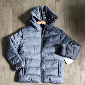Spyder ThermaWEB Gray & Black Quilted Puffer Jacket Boys XL